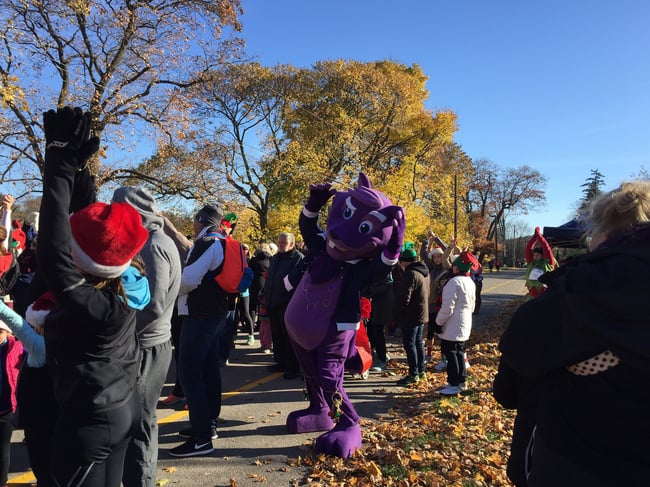 The Purple Squirrel at the Arthritis Society "Jingle Run"