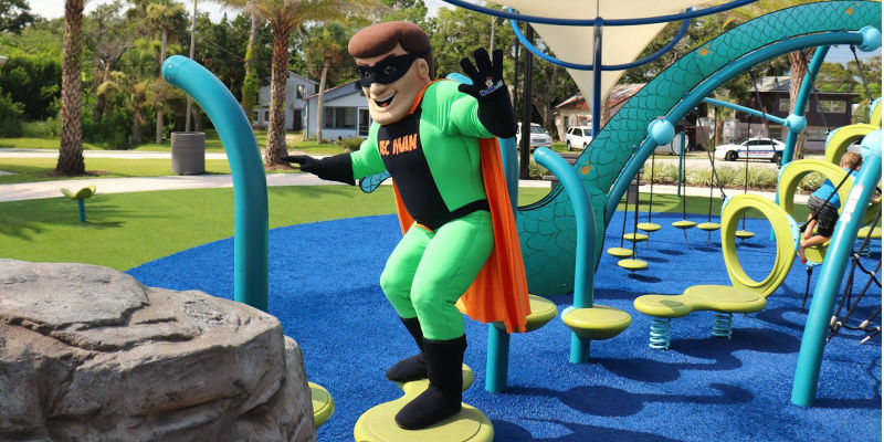 Port Orange Parks and Recreation Department's official mascot, Rec Man