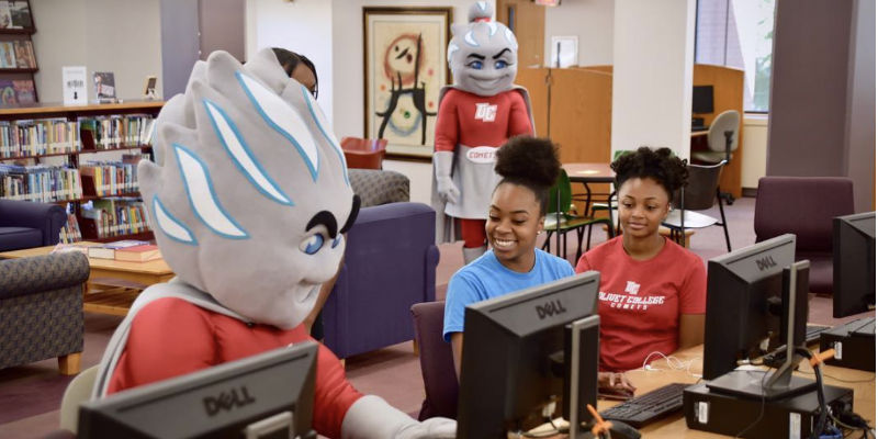 Olivet mascots meeting students for first time
