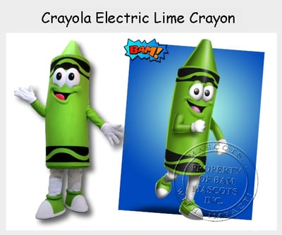 Crayola Electric Lime Crayon Mascot