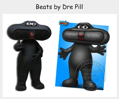 beat-by-dre pill mascot