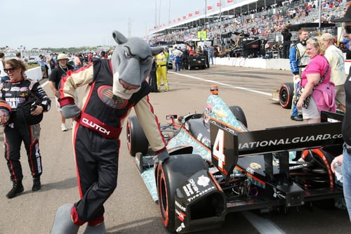 Panther Racing Clutch Mascot at Speedway