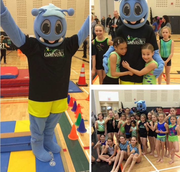 FLIP the Mascot of Gymnastics Ontario at local events