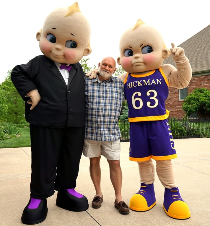 Kewpie Mascots for Hickman High School Made by BAM Mascots