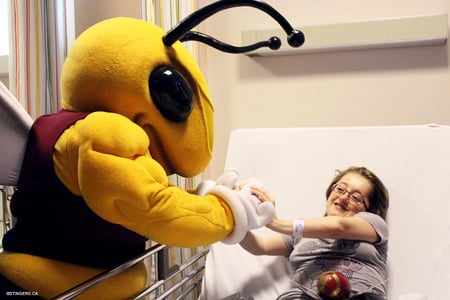 Concordian Buzz visiting Childrens Hospital