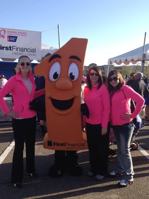 First Financial volunteering their time at a Breast Cancer Charity Event