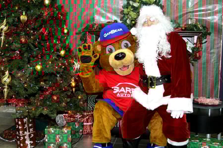 GarBear hanging out with Santa