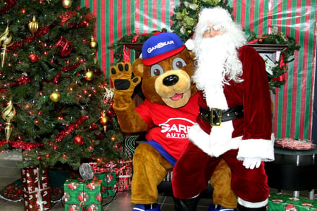 GarBear hanging out with Santa