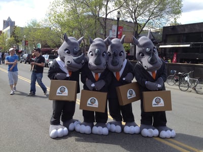 Rhino Realty Mascots At Lilac Festival 