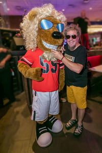 Sammy Hagrrr Mascot with Sammy Hagar