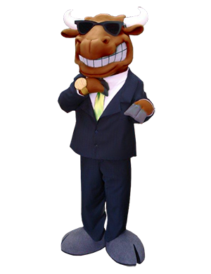 Bull in Suit Custom Mascot Creation