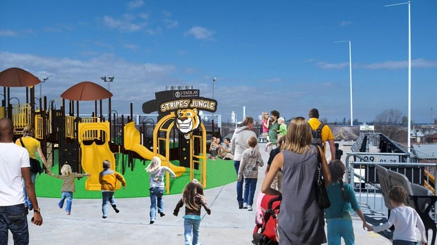 The Hamilton Tiger-Cats use their mascot to expand branding by creating Stripes' Jungle