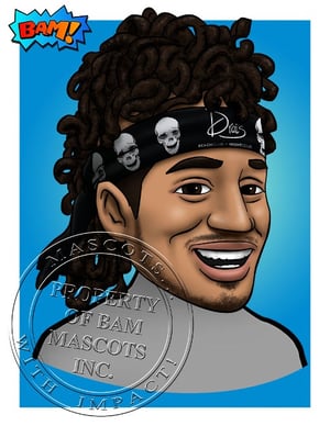 The DJ Esco mascot head concept drawing