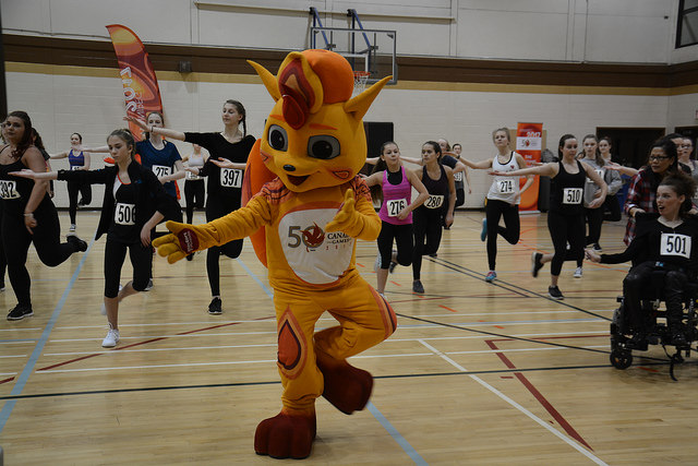 Canada Summer Games Mascot At Dance Event