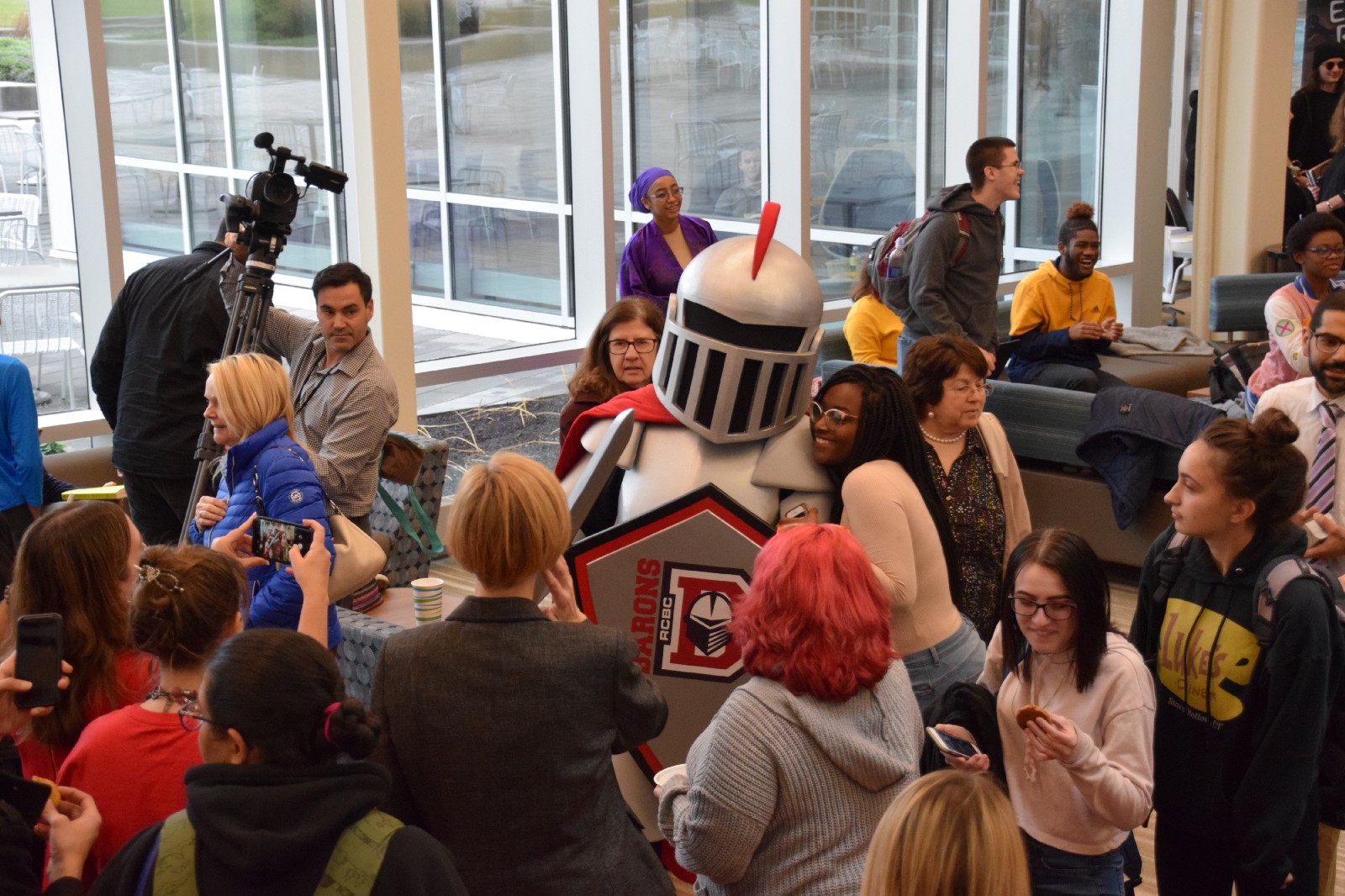 Rowan College Knight at his debut to students