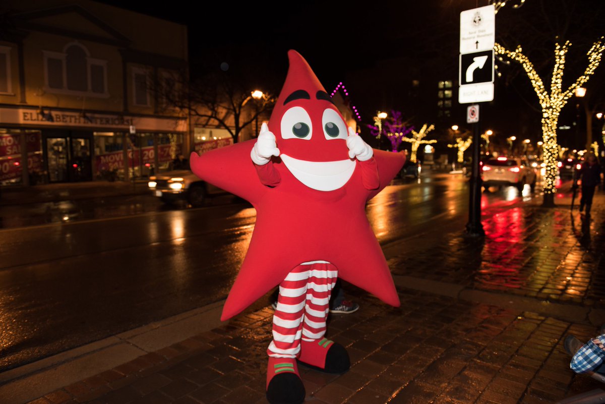 Twinkle the mascot attending Burlington's Festival of Lights