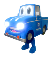 Mascot costume with Truck lights on