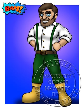 BAM Concept Art for Woody The Trail Blazer Mascot Costume